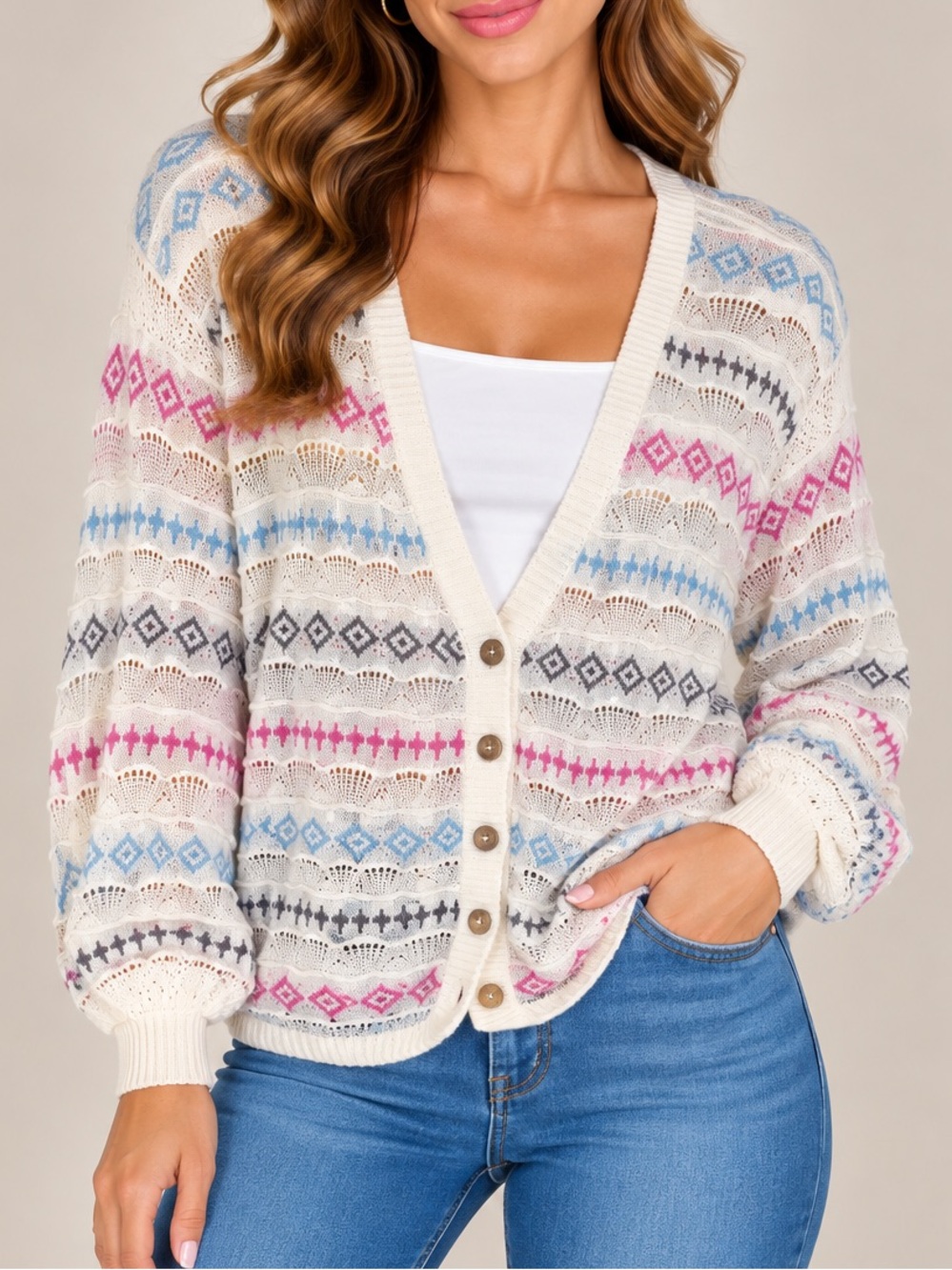 Tulle Cardigan Sweater